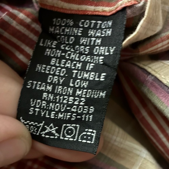 Indigo Star Vintage Button Down Shirt Short Sleeve Cotton Plaid BackRodeoPrint S - Picture 14 of 16